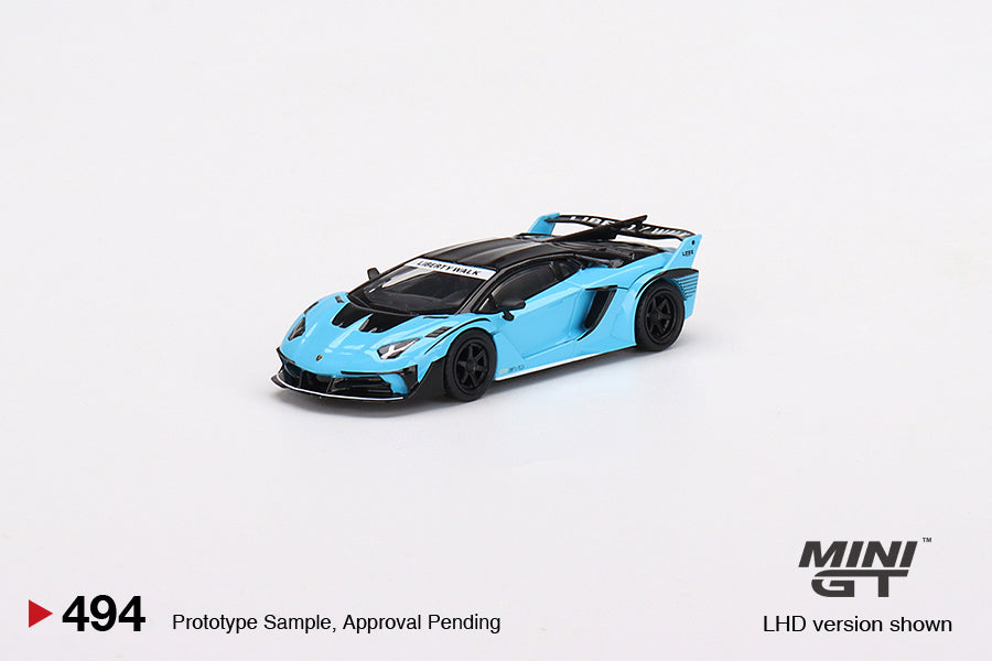 Mini GT MGT00494 Lamborghini LB-Silhouette WORKS Aventador GT EVO Baby Blue