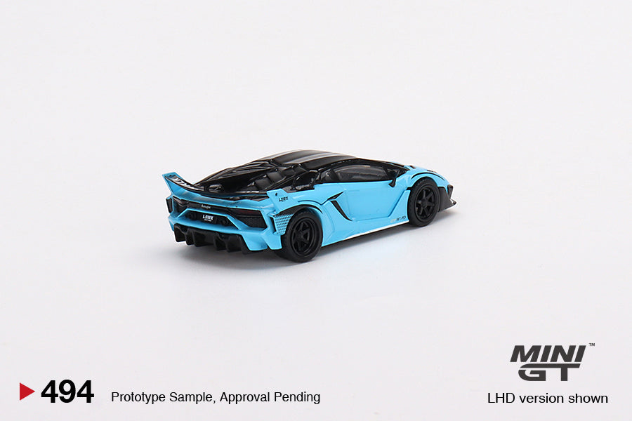 Mini GT MGT00494 Lamborghini LB-Silhouette WORKS Aventador GT EVO Baby Blue