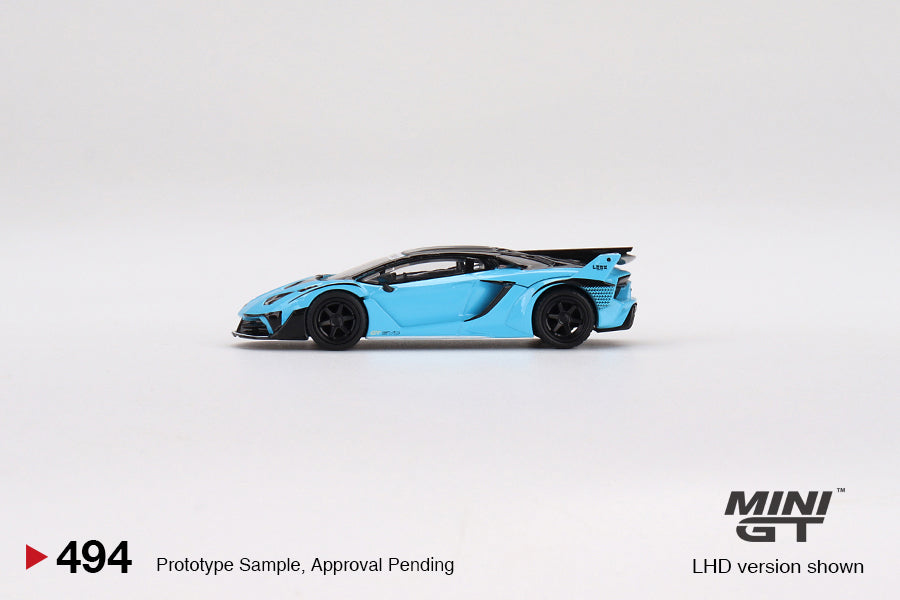 Mini GT MGT00494 Lamborghini LB-Silhouette WORKS Aventador GT EVO Baby Blue
