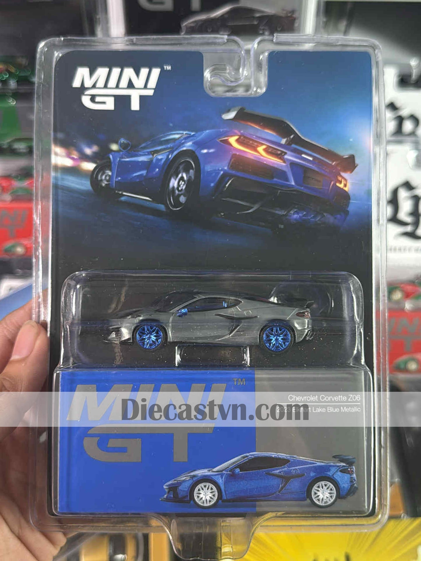 Mini GT MGT00892 Chevrolet Corvette Z06 2023 Elkhart Lake Blue Metallic (Chase)