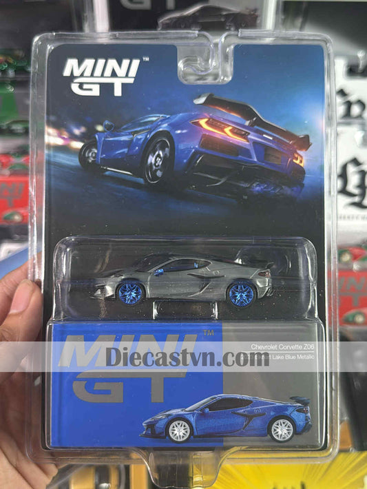 Mini GT MGT00892 Chevrolet Corvette Z06 2023 Elkhart Lake Blue Metallic (Chase)