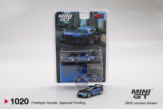 Mini GT MGT01020 Mazda RX-7 RE-Amemiya Chrome Blue Malaysia Diecast Expo 2025